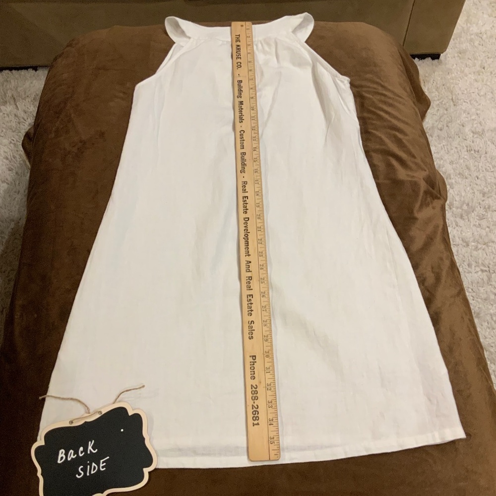 Tommy Bahama White S Linen Sheath Dress Coastal Cottagecore Minimalist Classic - Picture 7 of 9
